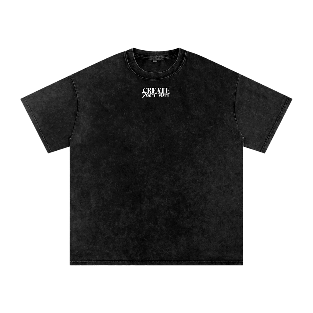 "Double Logo" Snow-Wash Oversized Tee